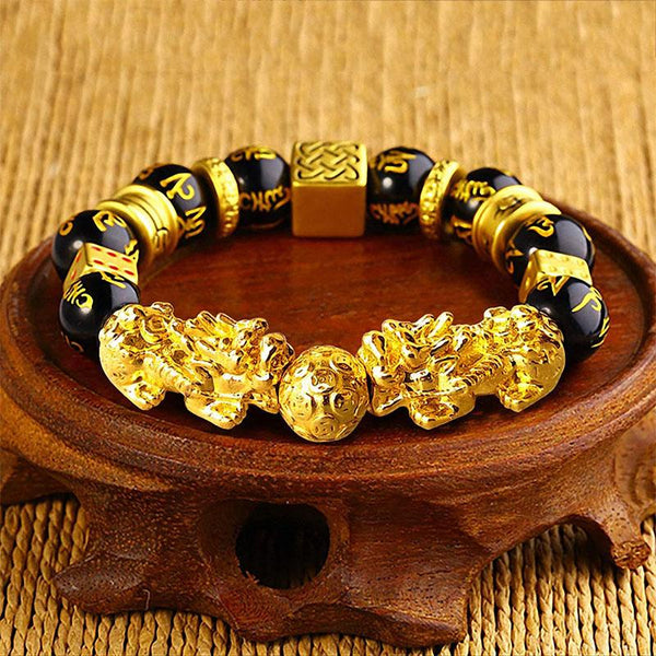 Zen&Spirit Gold-Plated Double Pixiu Bracelet - Extreme Wealth & Protection