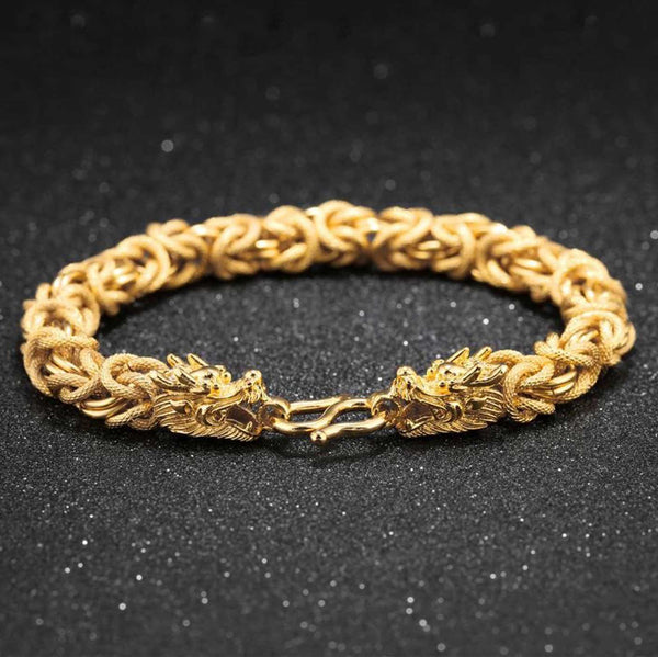 Zen&Spirit Double-Headed Golden Dragon Bracelet - Success & Fortune