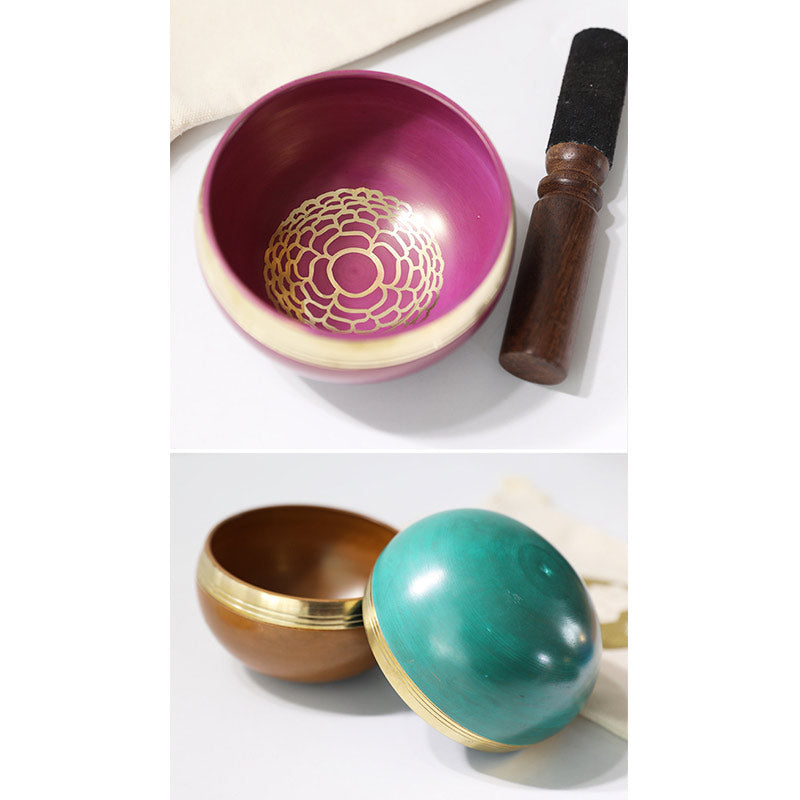 Buddha Stones Tibetan Sound Bowl Handcrafted for Chakra Healing and Mindfulness Meditation Singing Bowl Set Singing Bowl buddhastoneshop 19