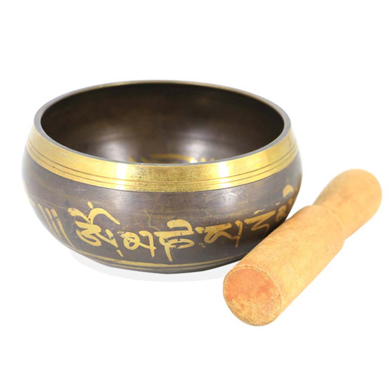 Buddha Stones Tibetan Meditation Bowl for Healing and Mindfulness Om Mani Padme Hum Singing Bowl Singing Bowl buddhastoneshop 5