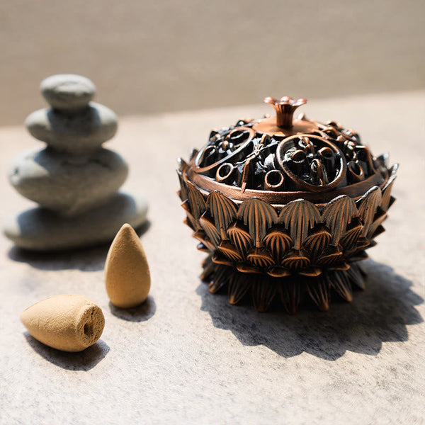 Zen&Spirit Tibetan Lotus Shaped Purify Incense Burner