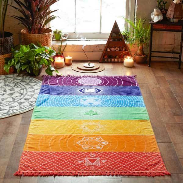 Zen&Spirit 7 Chakra Yoga Mat - Meditation Rug - Tapestry