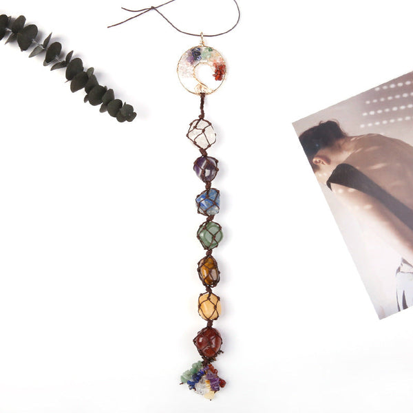 Zen&Spirit 7 Chakra Hanging Tassel Necklace - Balance & Healing