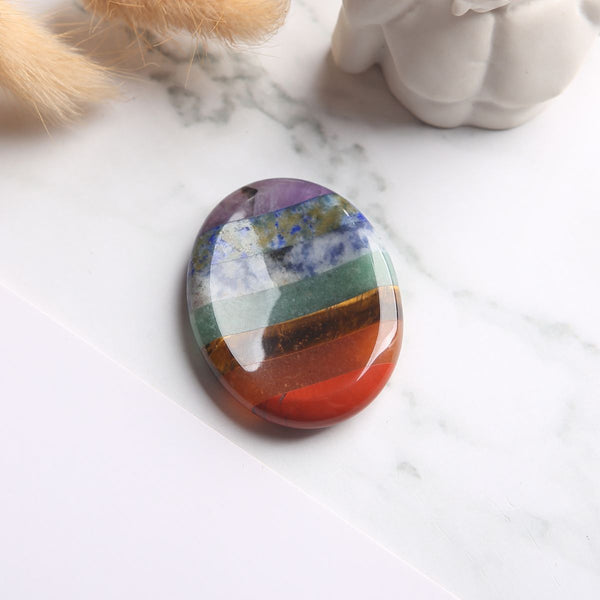 Zen&Spirit 7 Chakra Worry Stone - For Anxiety & Stress