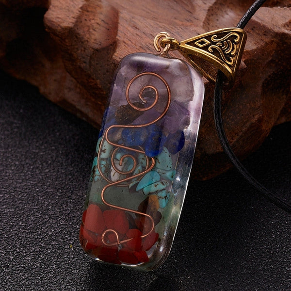 Zen&Spirit 7 Chakra Orgone Necklace - Energy Healing & EMF Protection