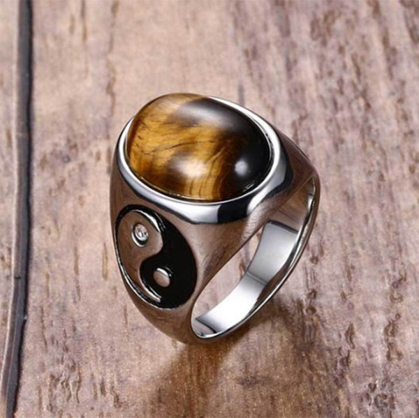 Zen&Spirit Yin Yang Tiger’s Eye Protection Ring