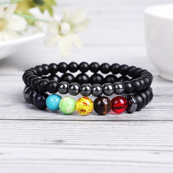 Zen&Spirit Hematite Chakra Bracelet Set - Inspire Wellness & Health