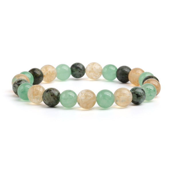 Pulsera Triple Prosperidad: Citrino, Aventurina Verde, Turquesa