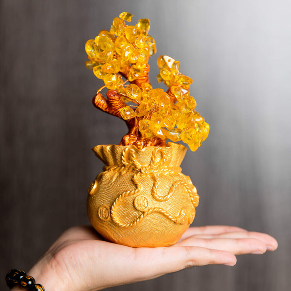 Zen&Spirit Citrine Money Tree for Prosperity -  Feng Shui Gemstone Ornament