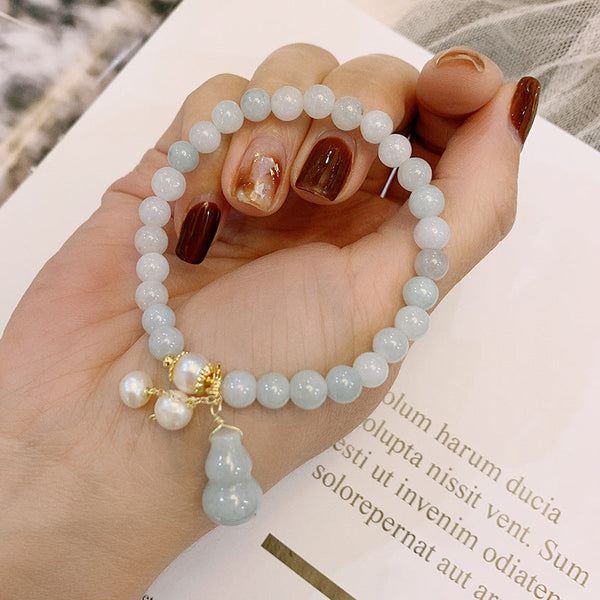 Zen&Spirit Light Green Jade Wu Lou Amulet Bracelet