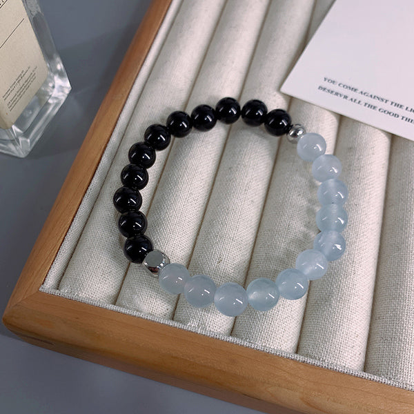 Zen&Spirit Aquamarine Unisex Bracelet Bracelet Couple 2024 New Internet Celebrity Tide Niche Design High-end Bracelet Women's Light Luxury