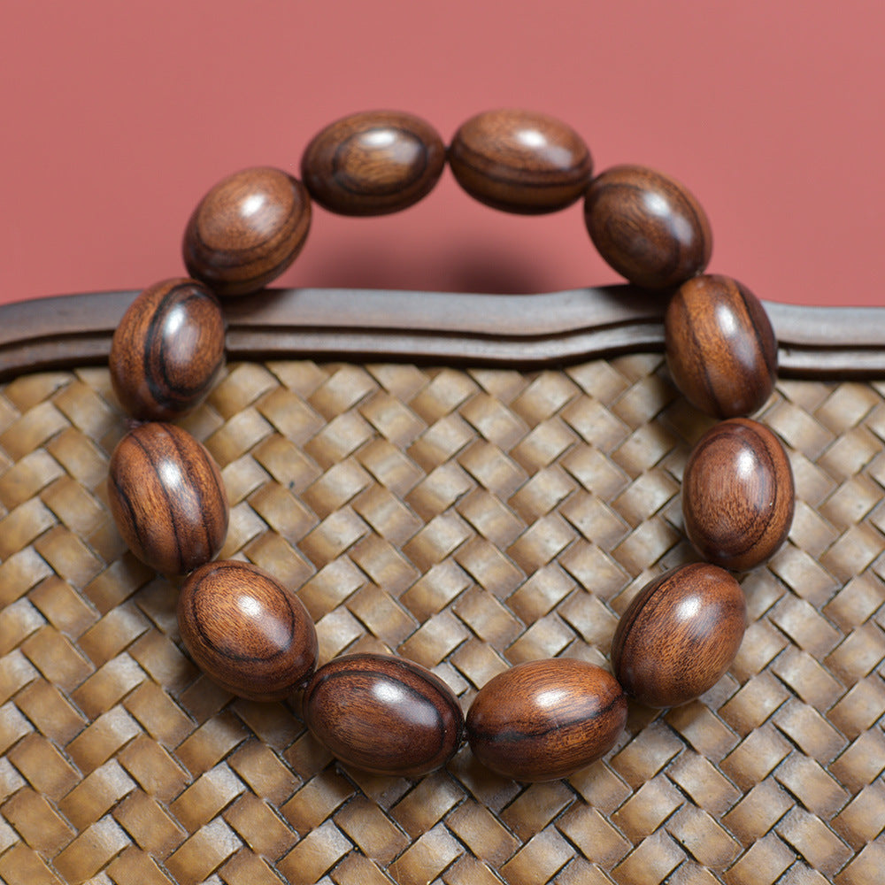 African large-leaf yellow pear jujube beads sandalwood wooden bracelet purple avocado small leaf red sandalwood special-shaped bracelet Buddha beads play