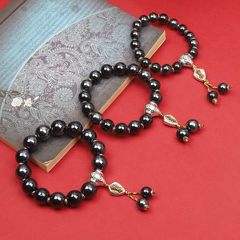 Black fragrant gray porcelain bracelet boutique Yongjia ceramic bracelet classic fragrant gray glass bracelet to take goods men's bracelet