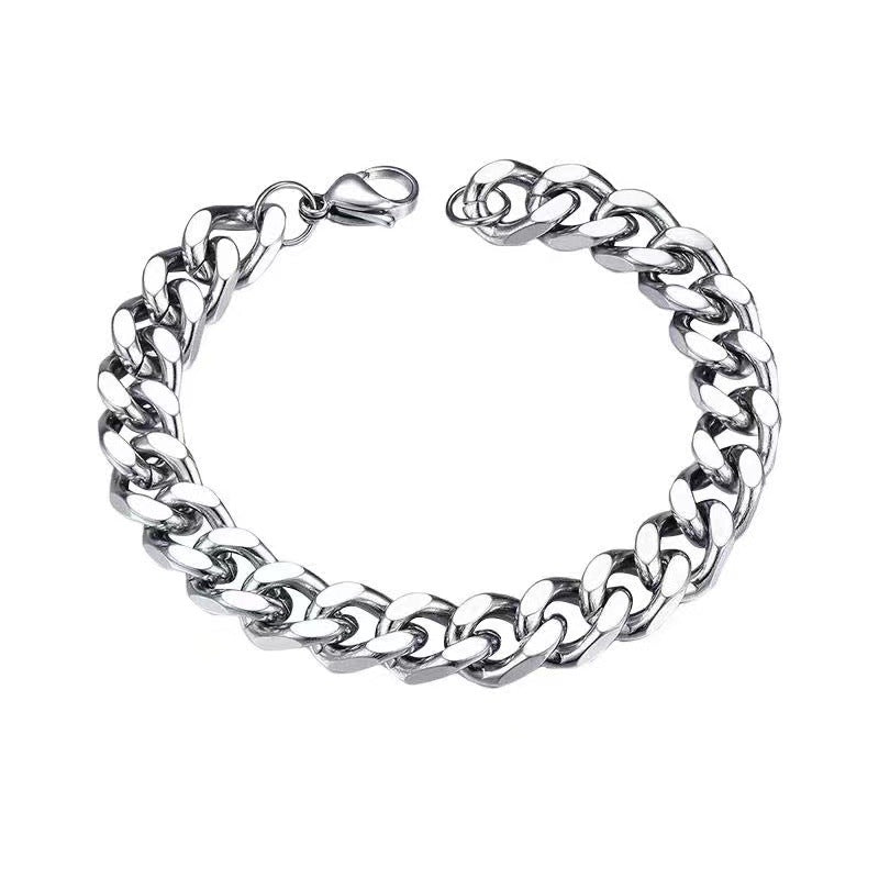 Cuban chain bracelet men's hip hop high street accessories American hiphop cold trend cool titanium steel couple bracelet