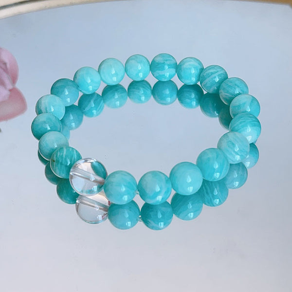 Versatile and simple Tianhe stone white crystal bracelet refreshing white beaded bracelet to send girlfriend to girlfriend to girlfriend jewelry