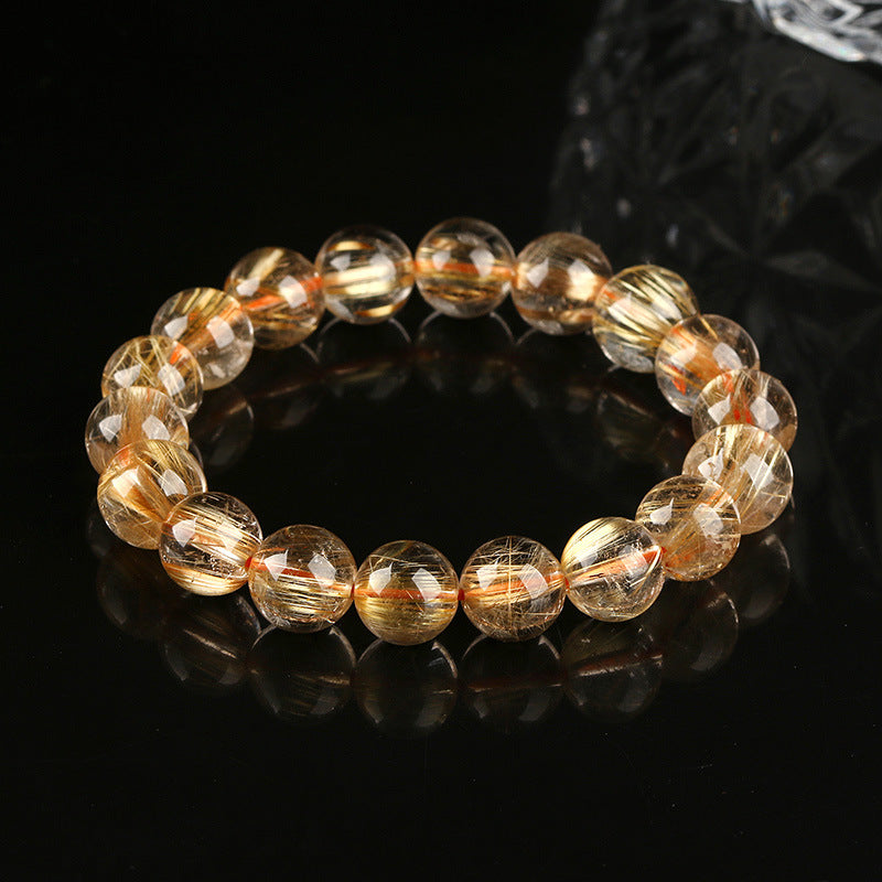 Natural Blonde Crystal Bracelet High Goods Hair Crystal Shun Fortune Stone Bead Prime Circle Versatile Single Circle Factory Direct Sales