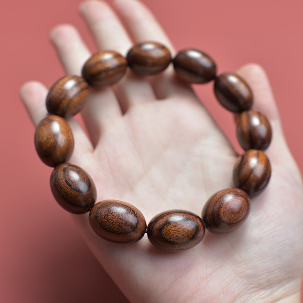 African large-leaf yellow pear jujube beads sandalwood wooden bracelet purple avocado small leaf red sandalwood special-shaped bracelet Buddha beads play