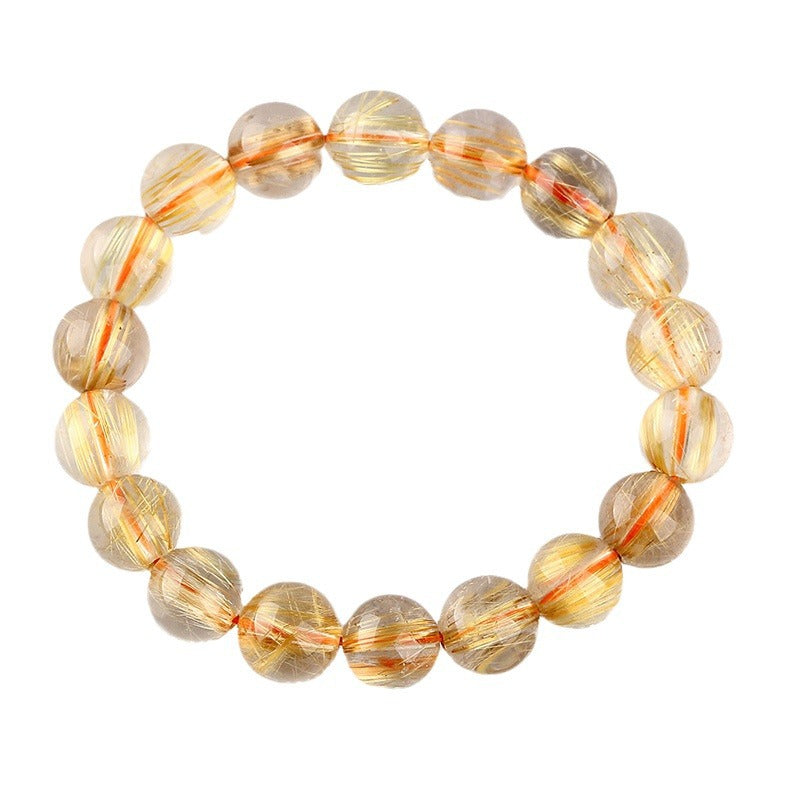 Natural Blonde Crystal Bracelet High Goods Hair Crystal Shun Fortune Stone Bead Prime Circle Versatile Single Circle Factory Direct Sales