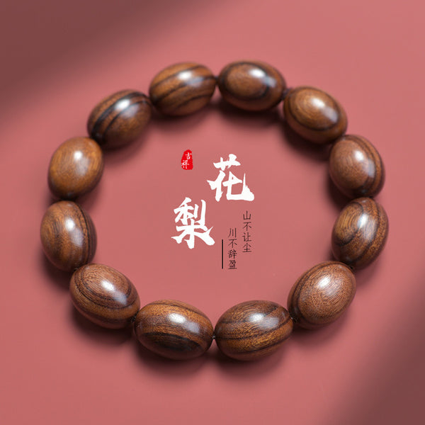 African large-leaf yellow pear jujube beads sandalwood wooden bracelet purple avocado small leaf red sandalwood special-shaped bracelet Buddha beads play