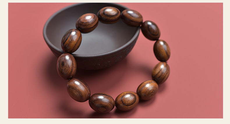 African large-leaf yellow pear jujube beads sandalwood wooden bracelet purple avocado small leaf red sandalwood special-shaped bracelet Buddha beads play