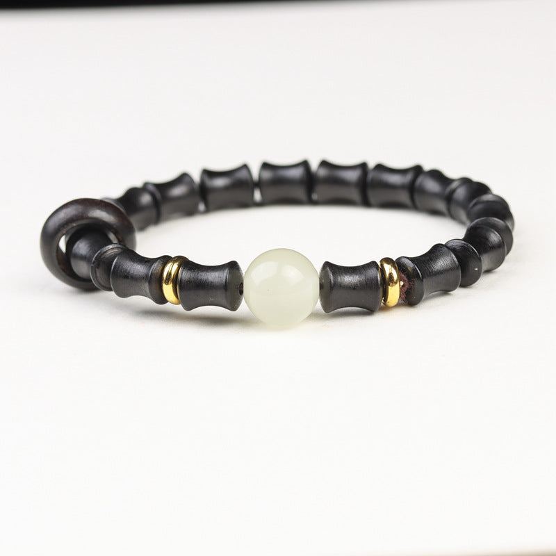 Ebony bamboo bracelet knot, high ascension, eternal night, moonstone, running ring, play, wooden Buddha beads, bracelets, holding jewelry, men and women