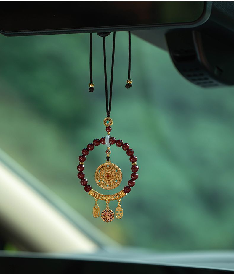 Cinnabar Shajin Ping An Ruyi Car Pendant Car Pendant Men and women use Ping An car pendant on the car