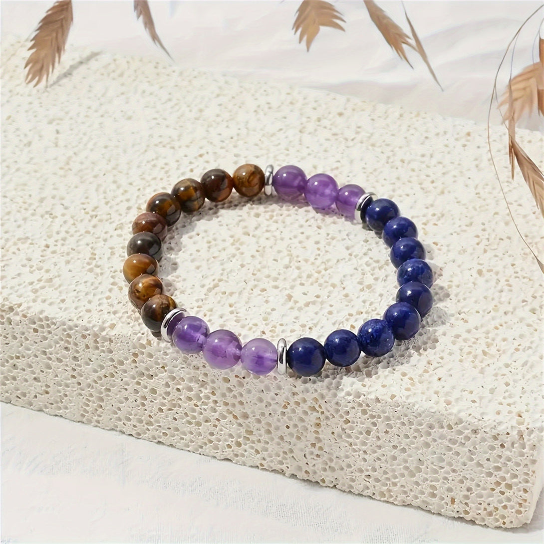 No card temu AliExpress TK cross-border explosive bracelet amethyst lapis lazuli tiger's eye bracelet source wholesale