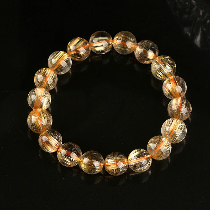 Natural Blonde Crystal Bracelet High Goods Hair Crystal Shun Fortune Stone Bead Prime Circle Versatile Single Circle Factory Direct Sales