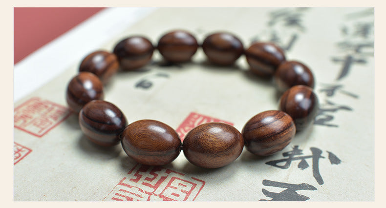 African large-leaf yellow pear jujube beads sandalwood wooden bracelet purple avocado small leaf red sandalwood special-shaped bracelet Buddha beads play