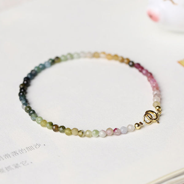 Zen&Spirit Ultra-Fine Tourmaline Bracelet: Gradient Colors, Spiritual Gift