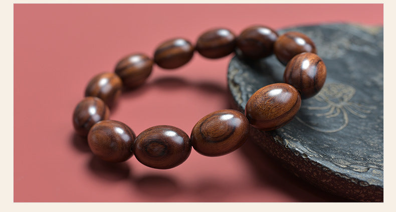 African large-leaf yellow pear jujube beads sandalwood wooden bracelet purple avocado small leaf red sandalwood special-shaped bracelet Buddha beads play