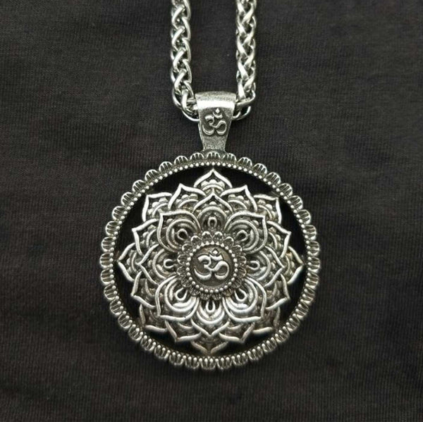 Zen&Spirit Om Lotus Mandala Necklace - Balance & Wisdom