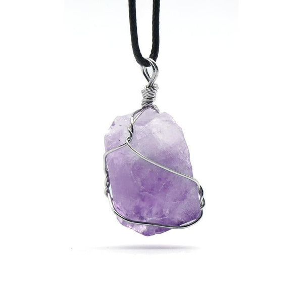 Zen&Spirit Raw Amethyst Pendant Necklace - Find Inner Peace