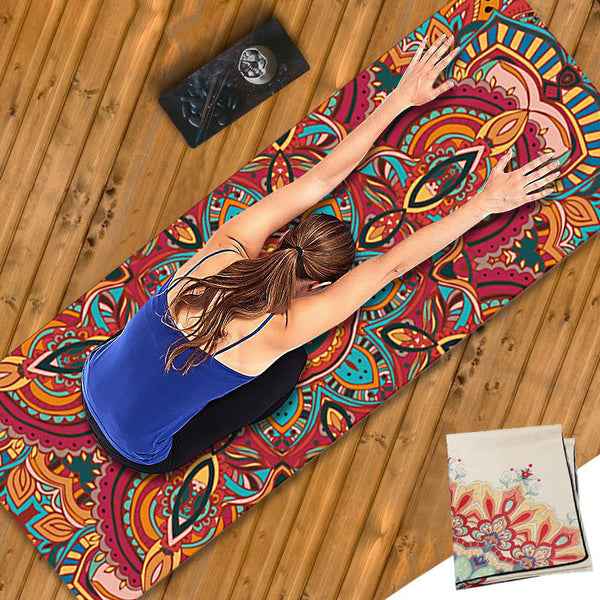 Zen&Spirit Tibetan Mandala Elephant Lotus Koi Fish Mindful Natural Rubber Yoga Mat Decoration